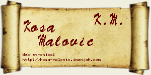Kosa Malović vizit kartica